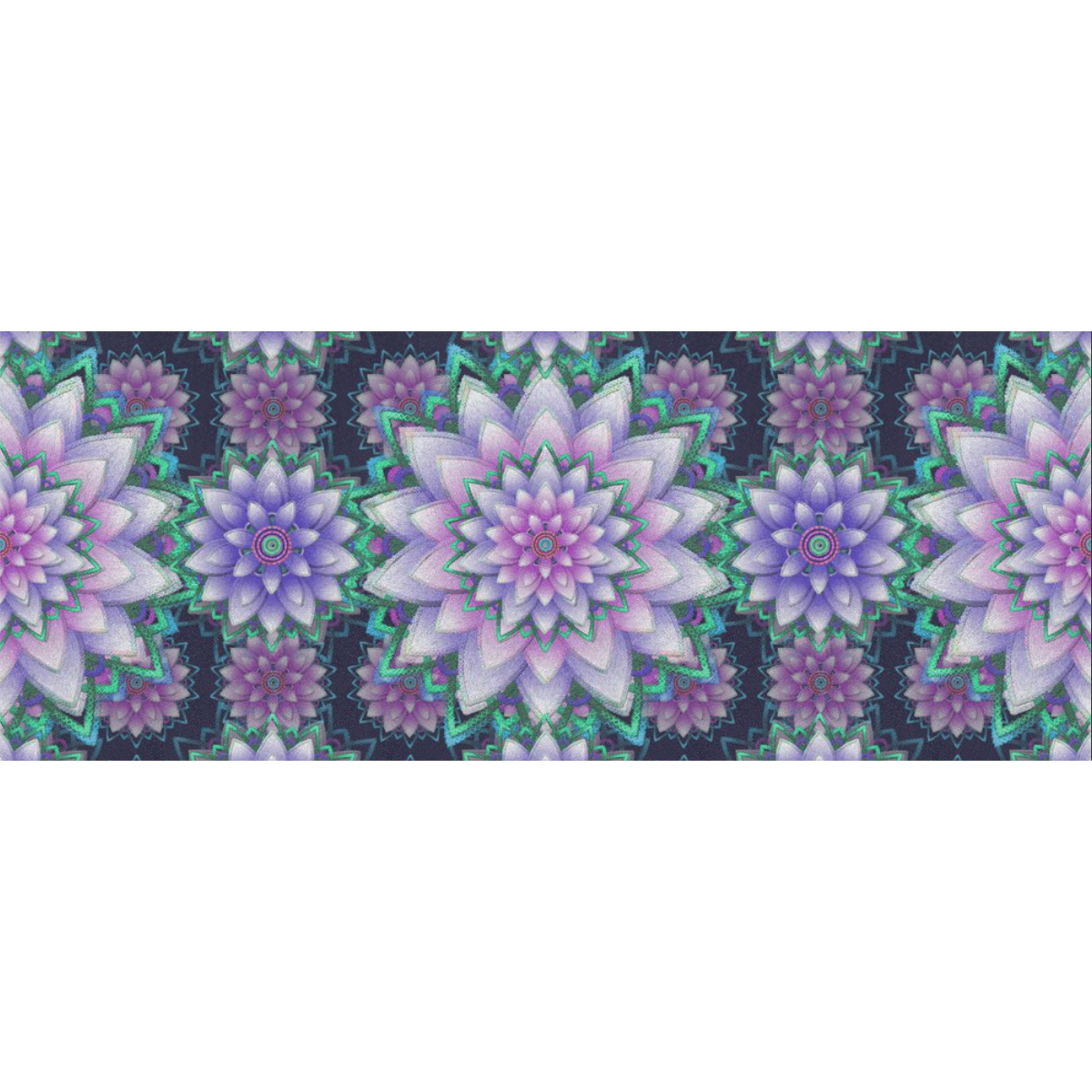Lotus Flower Ornament - Violet and green Gift Wrapping Paper 58"x 23" (1 Roll)