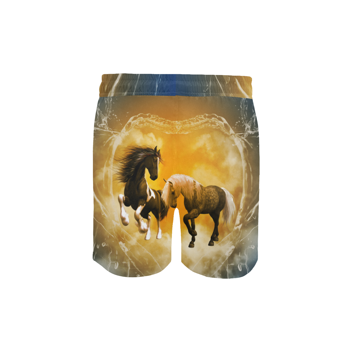 Horses with heart made of water Men's Mid-Length Swim Shorts (Model L39)