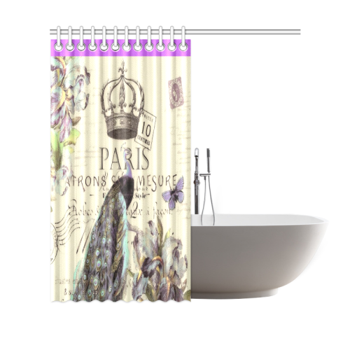 Peacock and crown Shower Curtain 69"x70"