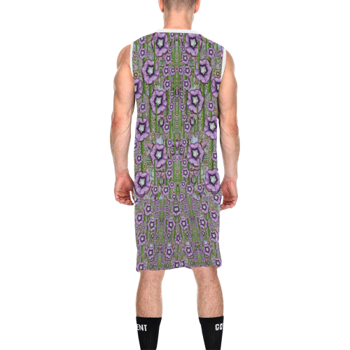 Jungle fantasy flowers climbing to be in freedom All Over Print Basketball Uniform
