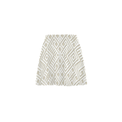 White 3D Geometric Pattern Mini Skating Skirt (Model D36)
