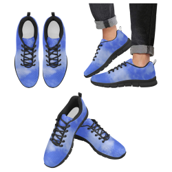 Blue Clouds Black Men's Breathable Running Shoes (Model 055)