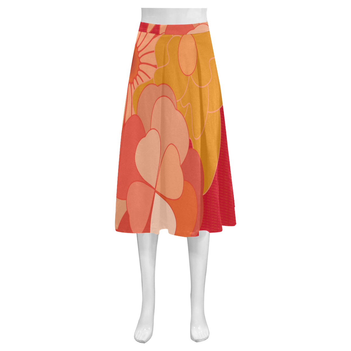 Flowers 18. A0, B1, C7, Mnemosyne Women's Crepe Skirt (Model D16)