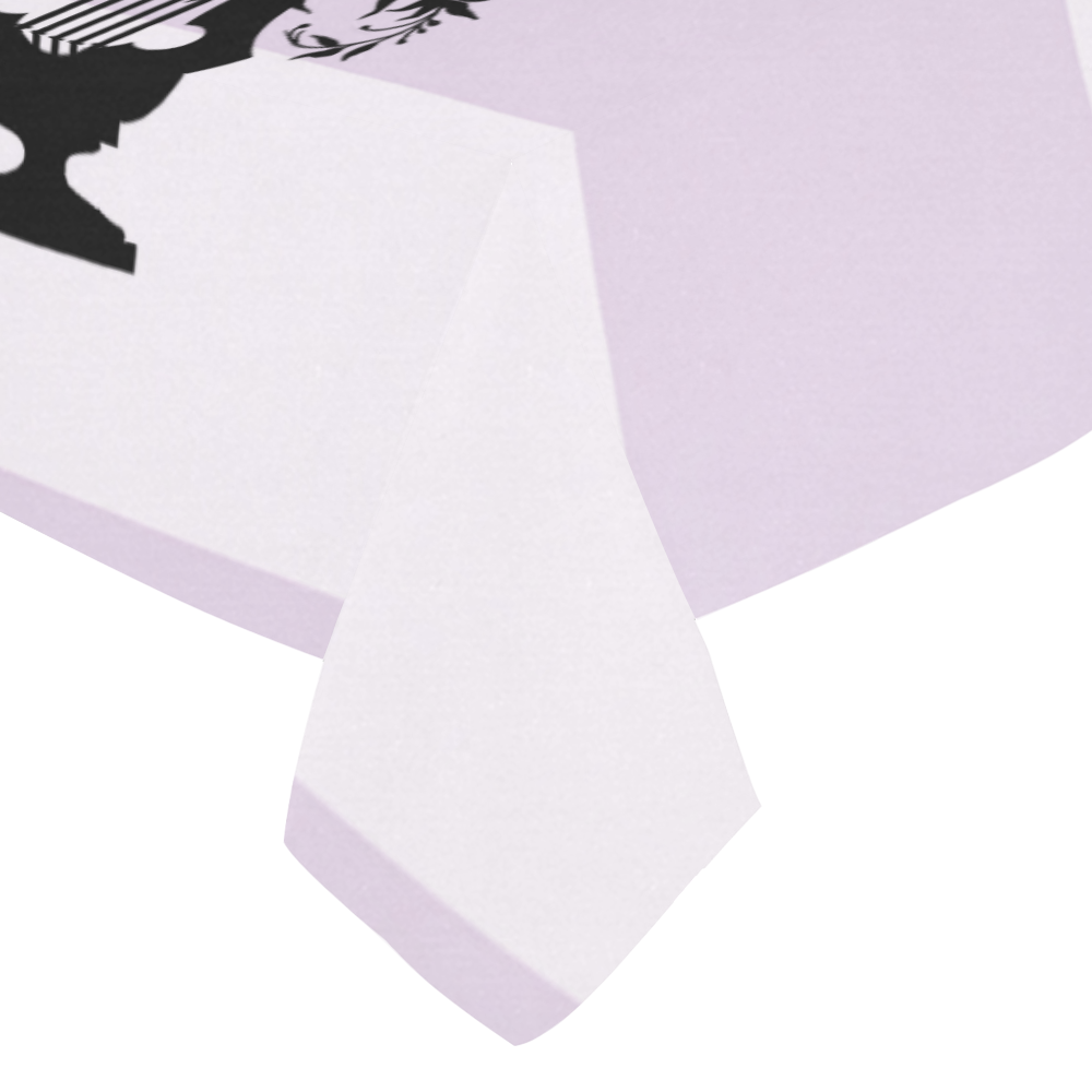 Stylish Lavender Dust Estate Stripe Cotton Linen Tablecloth 52"x 70"