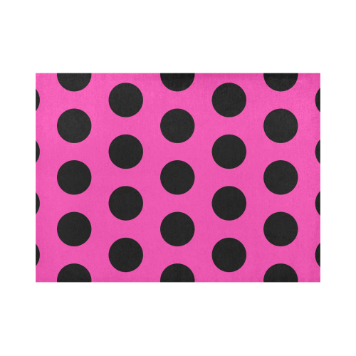 Pink/Black Polka Dot Pattern Placemat 14’’ x 19’’ (Set of 6)
