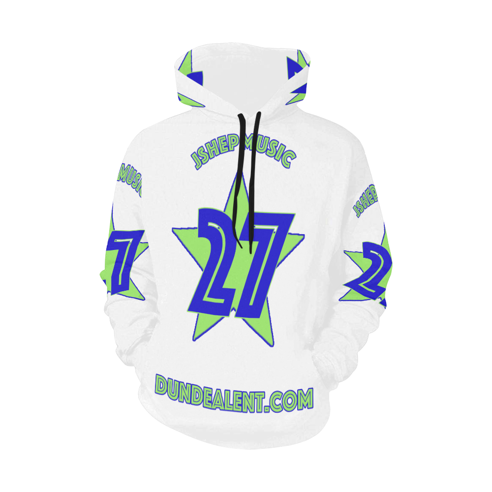 Jshepmusic  White All Over Print Hoodie for Men (USA Size) (Model H13)