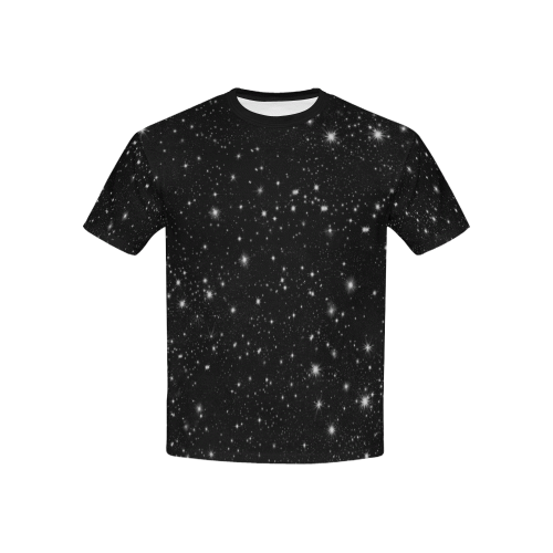 Stars in the Universe Kids' All Over Print T-Shirt with Solid Color Neck (Model T40)