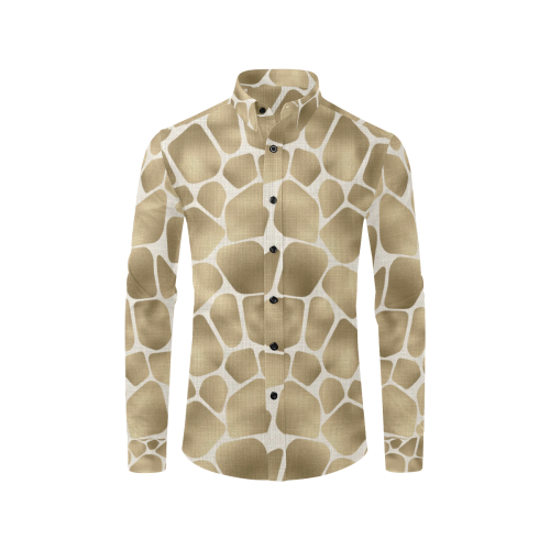 Linen Giraffe Print Men's All Over Print Casual Dress Shirt (Model T61)