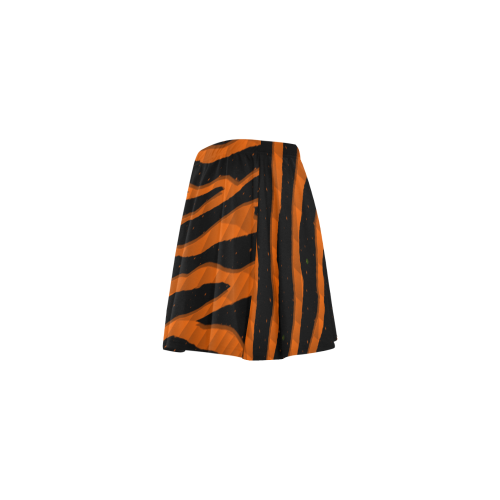Ripped SpaceTime Stripes - Orange Mini Skating Skirt (Model D36)