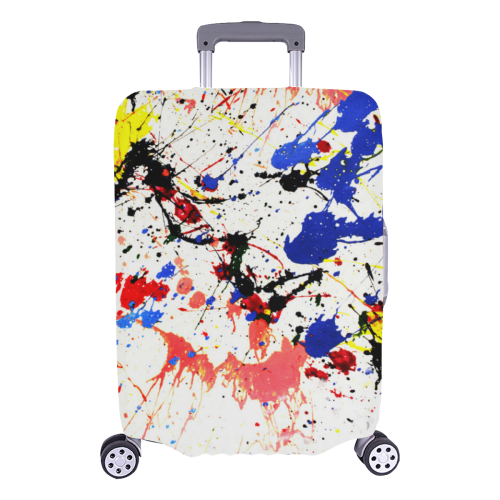 Blue and Red Paint Splatter Luggage Cover/Large 26"-28"