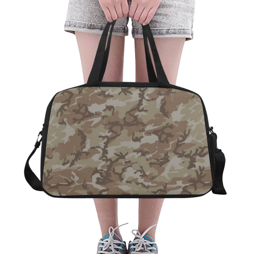 Woodland Desert Brown Camouflage Fitness Handbag (Model 1671)