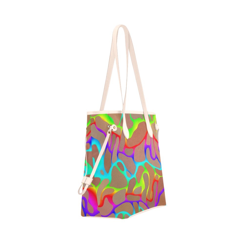 Colorful wavy shapes Clover Canvas Tote Bag (Model 1661)