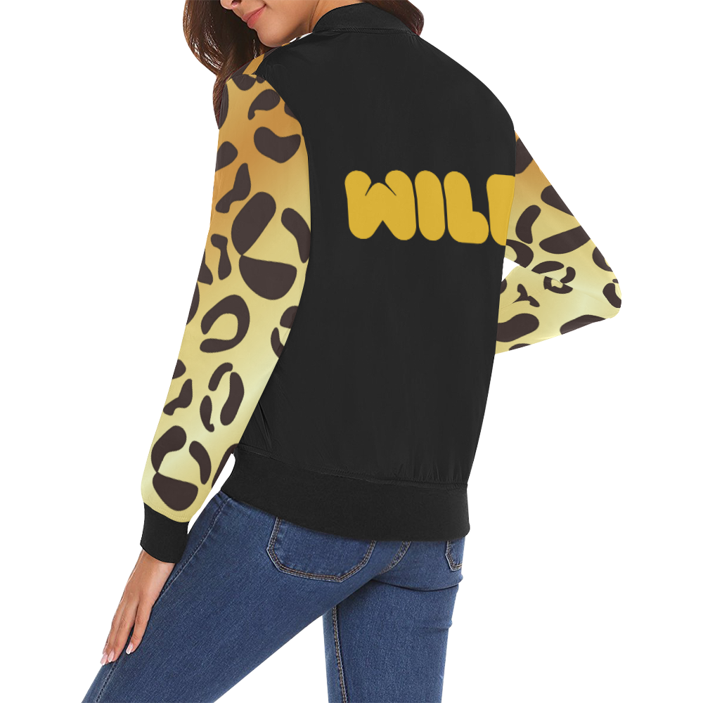 chaqueta de mujer diseño wild All Over Print Bomber Jacket for Women (Model H19)