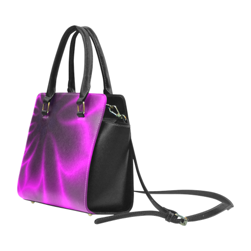 Purple Blossom Rivet Shoulder Handbag (Model 1645)