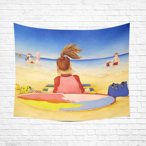FUN IN THE SUN Cotton Linen Wall Tapestry 60"x 51"