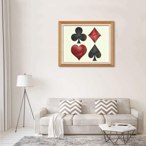 Las Vegas Black and Red Casino Poker Card Shapes 120-Piece Wooden Photo Puzzles
