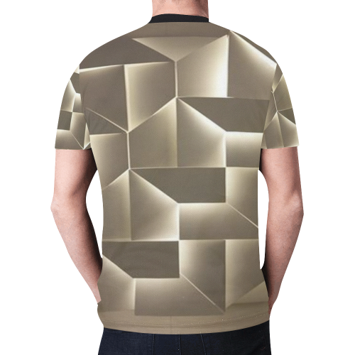 geometric gold New All Over Print T-shirt for Men (Model T45)