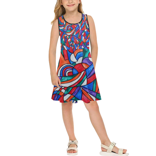 Good Vibes Girls' Sleeveless Sundress (Model D56)