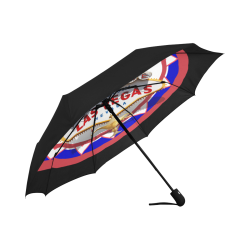 LasVegasIcons Poker Chip - Vegas Sign on Black Anti-UV Auto-Foldable Umbrella (Underside Printing) (U06)