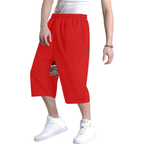 44appearl PANTZ 1 RED Men's All Over Print Baggy Shorts (Model L37)