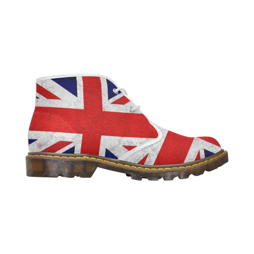 United Kingdom Union Jack Flag - Grunge 2 Women's Canvas Chukka Boots (Model 2402-1)