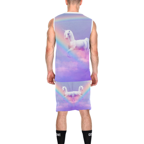 Unicorn and Rainbow All Over Print Basketball Uniform