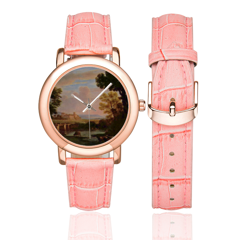 NATURE Women's Rose Gold Leather Strap Watch(Model 201)