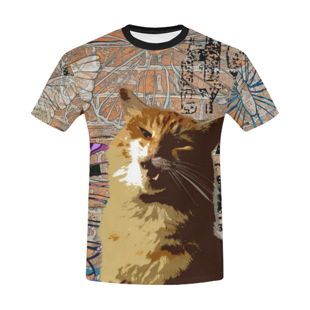 Street cat All Over Print T-Shirt for Men/Large Size (USA Size) Model T40)