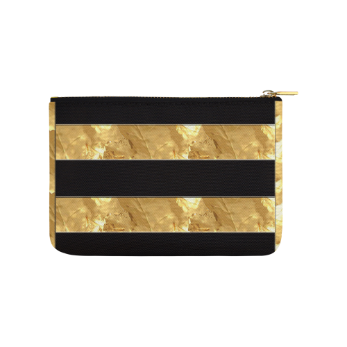 Black Gold Stripes Carry-All Pouch 9.5''x6''