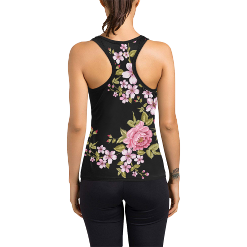 Pure Nature - Summer Of Pink Roses 1 Women's Racerback Tank Top (Model T60)
