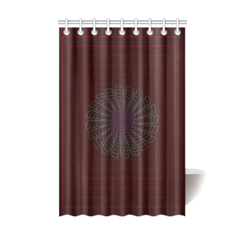 Tirquise flower on chocholate brown Shower Curtain 48"x72"