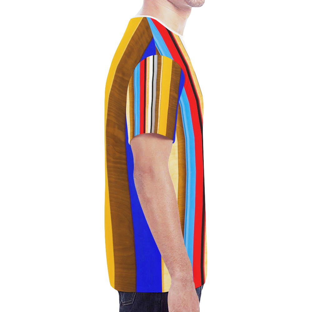 Colorful abstract pattern stripe art New All Over Print T-shirt for Men (Model T45)