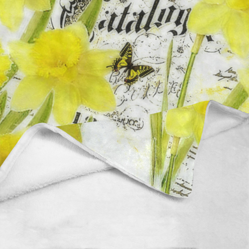 vintage daffodils Ultra-Soft Micro Fleece Blanket 30''x40''