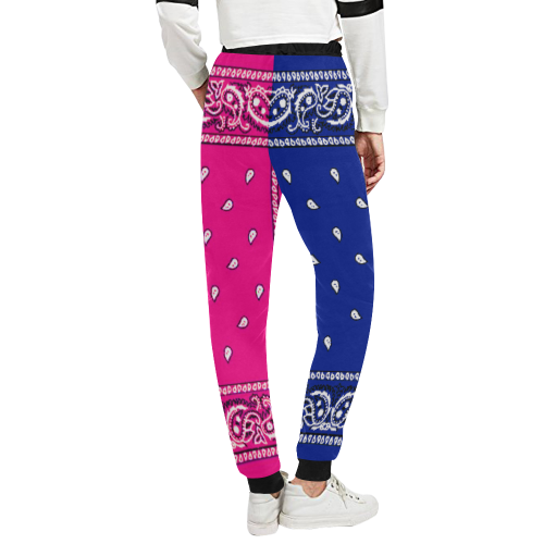 KERCHIEF PATTERN BLUE AND PINK Unisex All Over Print Sweatpants (Model L11)