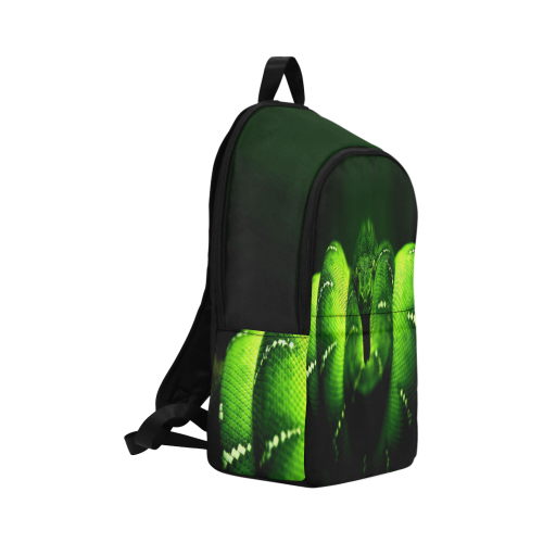 GREEN SNAKE Fabric Backpack for Adult (Model 1659)