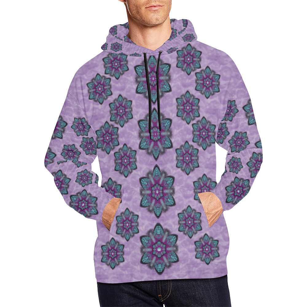 a gift with flowers stars and bubble wrap All Over Print Hoodie for Men/Large Size (USA Size) (Model H13)