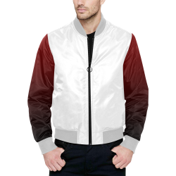 Red Grade III All Over Print Quilted Bomber Jacket for Men (Model H33)