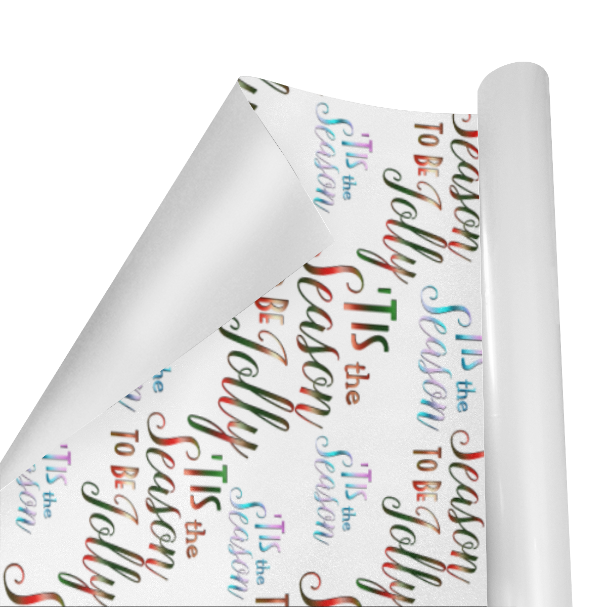 Christmas 'Tis The Season Pattern on White Gift Wrapping Paper 58"x 23" (1 Roll)