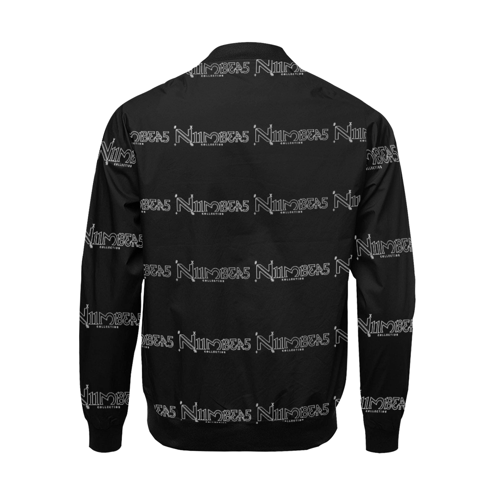NUMBERS Collection All Over Black All Over Print Bomber Jacket for Men (Model H19)