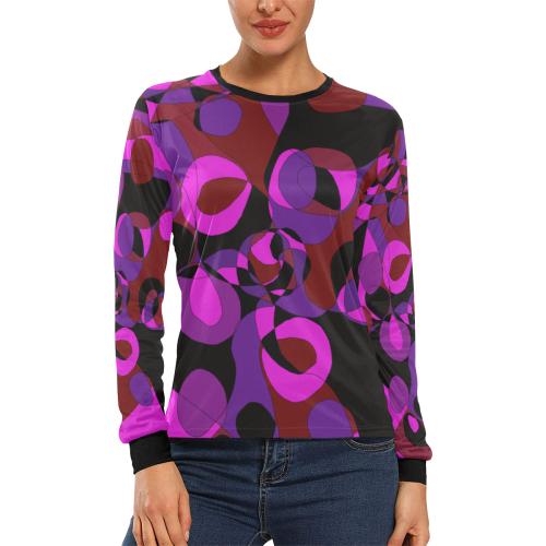 Abstract #18 Women's All Over Print Long Sleeve T-shirt (Model T51)