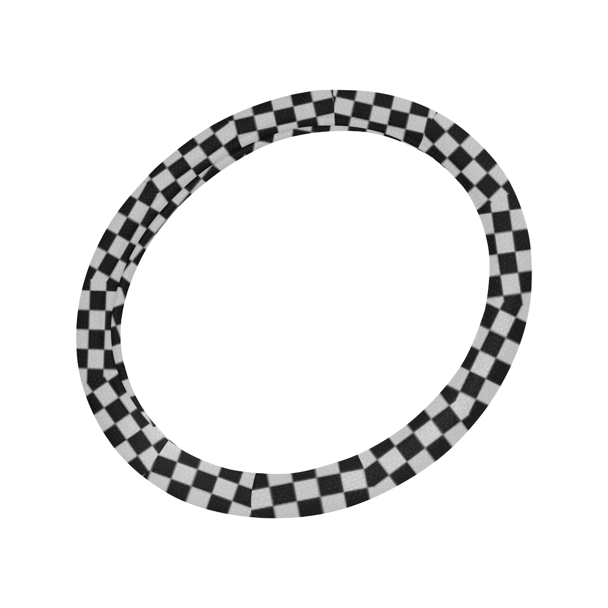 Checkerboard Black And Silver Steering Wheel Cover with Anti-Slip Insert