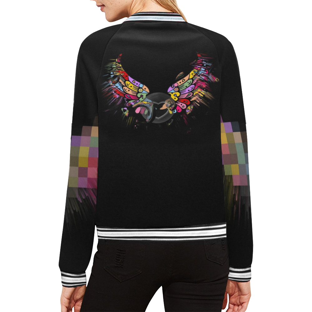 Angel Popart by Nico Bielow All Over Print Bomber Jacket for Women (Model H21)