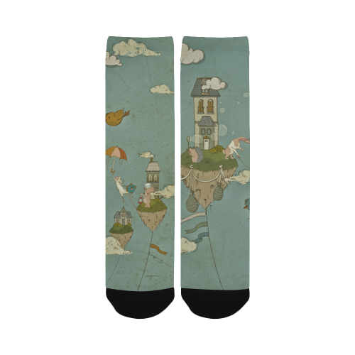 Vintage Floating Islands Women's Custom Socks