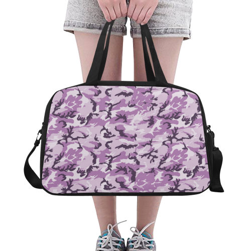 Woodland Pink Purple Camouflage Fitness Handbag (Model 1671)
