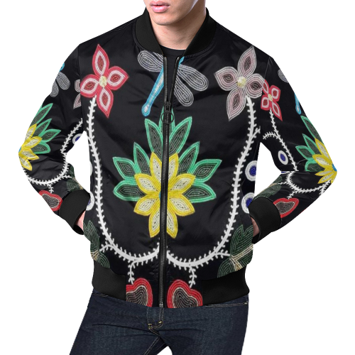 floral All Over Print Bomber Jacket for Men (Model H19)