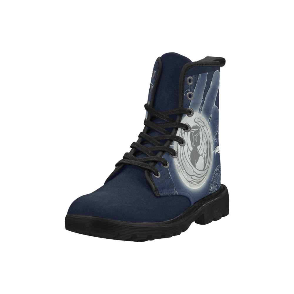 virgo blue galaxy Martin Boots for Women (Black) (Model 1203H)
