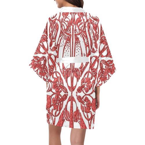 Lace Red Kimono Robe