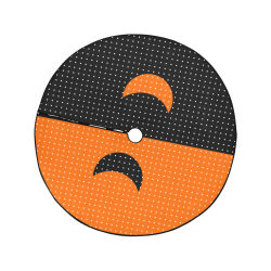 Black and Orange Polka Dots Moon Christmas Tree Skirt 47" x 47"