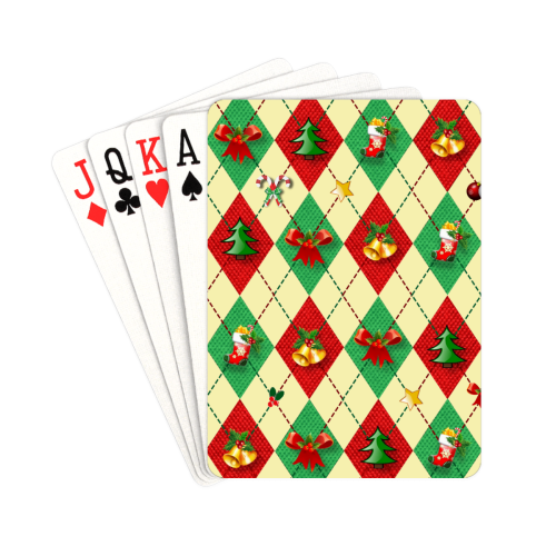 Christmas Argyle Ugly Sweater Pattern on Yellow Playing Cards 2.5"x3.5"