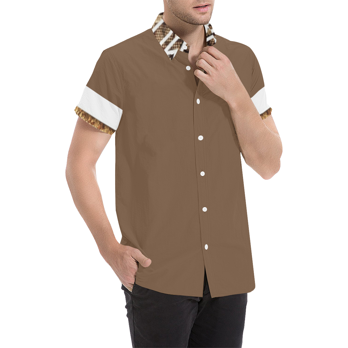 Streak Bronze Men's All Over Print Short Sleeve Shirt (Model T53)